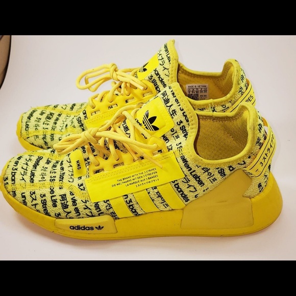 adidas Shoes - Adidas NMD R1 V2 All Over Print Bright Yellow Black